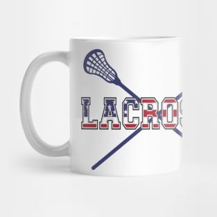 Lacrosse USA American Flag Mug